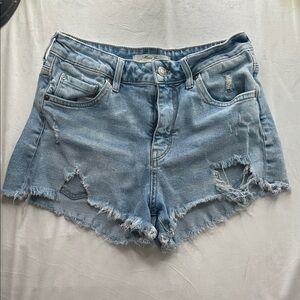 Mavi Light Blue Distressed Jean Shorts